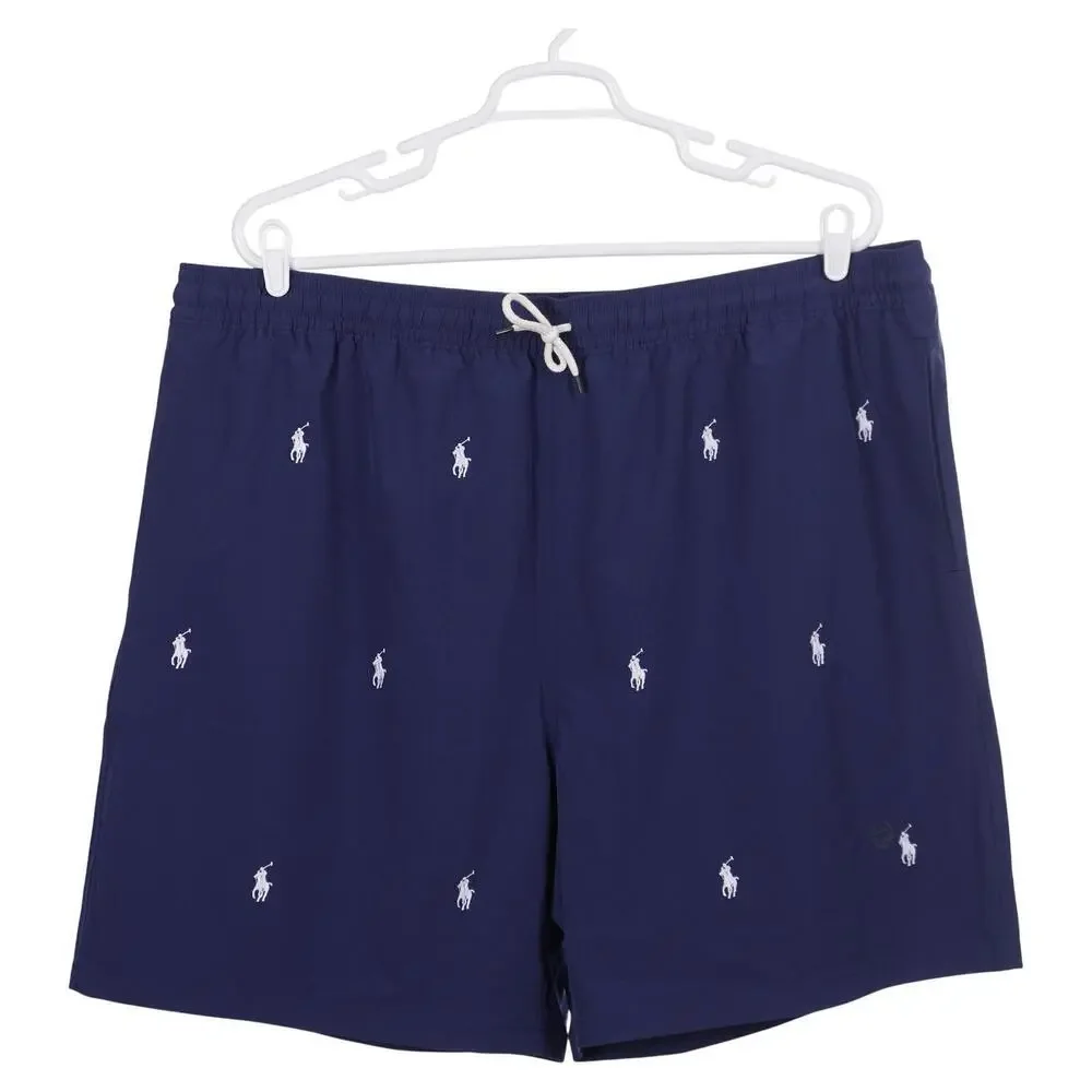 NWOT Polo Ralph Lauren Traveler Swim Trunks 4XLT Blue Pony Pockets Lined Shorts
